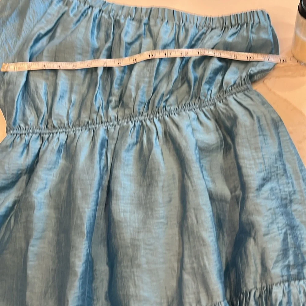 Luminary Fine Collection stunning Blue off one shoulder dress. Worn once. Lg. - Picture 13 of 16
